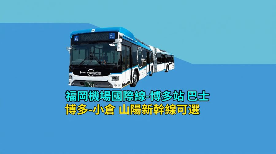 【機場巴士】福岡機場國際線－博多站【山陽新幹線】博多－小倉自由席