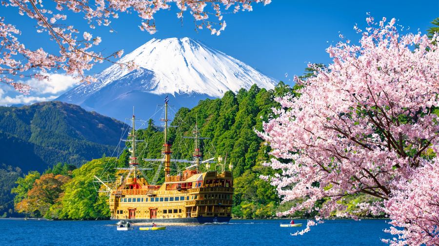 富士山箱根大湧谷與山中湖一日遊,贈大湧谷纜車,可小團飯店接駁