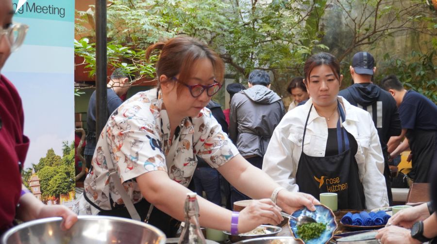 傳統風味：河內隱密花園烹飪體驗：越南煎餅、越南粉和雞塊