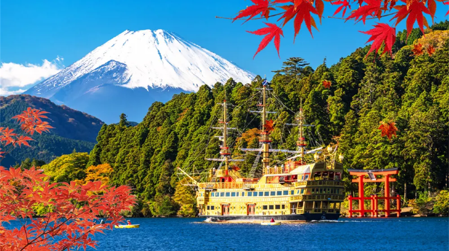 富士山箱根大湧谷與山中湖一日遊,贈大湧谷纜車,可選小團接、送